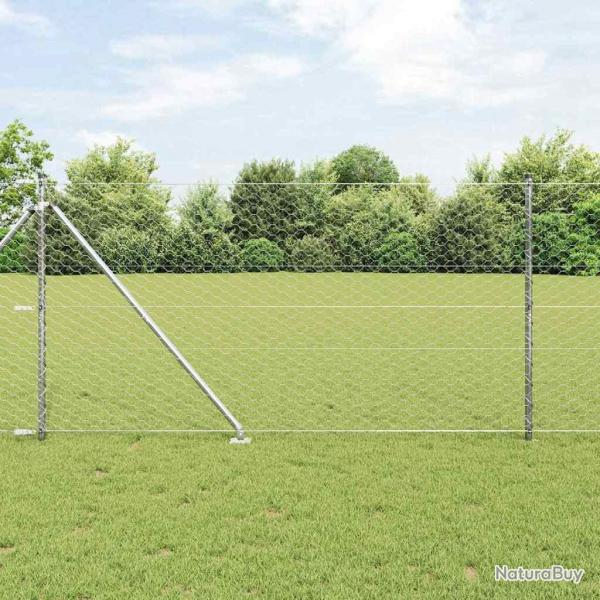 Clture Hexagonale 1,4x25 m en Acier Galvanis