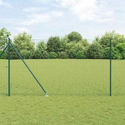 Ensemble de poteaux de clôture avec pointe 13 pcs Vert