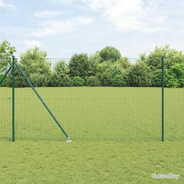 Ensemble de poteaux de clture avec pointe 13 pcs Vert