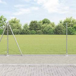 Ensemble de Clôture Lot de 2 Acier Galvanisé 25 x 1,2 m Durable