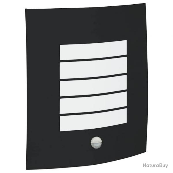 Appliques murales avec capteur 2 pcs en acier inoxydable noir IP44