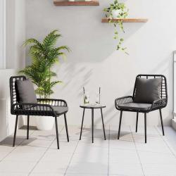 Ensemble de salle à manger pour jardin 3 pcs Noir, Anthracite