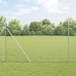 Clôture en fil soudé avec 13 poteaux 1.6x25 m Acier galvanisé