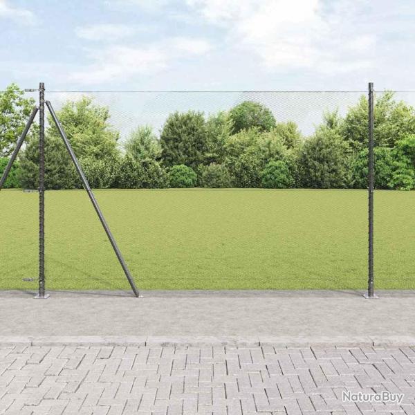 Clture Hexagonale Grise 1.6 x 25 m Acier