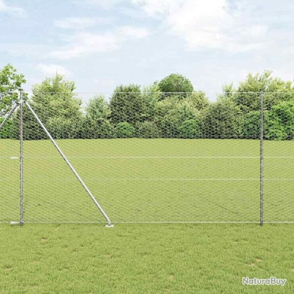 Clture Hexagonale 1,6x25 m en Acier Galvanis