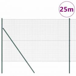 Kit de poteaux de clôture Ensemble de 2 Vert Acier en poudre
