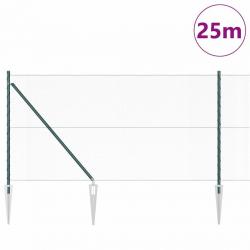Ensemble de Clôture Pack de 2 Vert Forêt Acier Enduit de Poudre