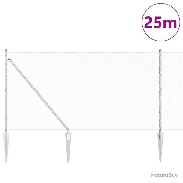 Kit de Clture 2 pices Acier galvanis 25 mtres Durable