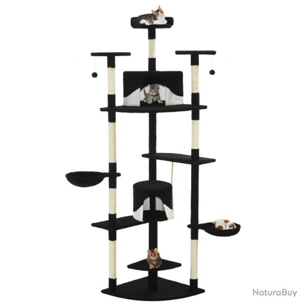 Arbre  chat avec griffoirs en sisal 203 cm noir et blanc