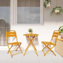 Chaises de jardin pliantes 2 pièces Jaune Moutarde 42x52x82 cm Acier thermolaqué