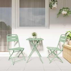 Chaises de jardin pliantes 2 pcs Vert menthe 42x52x82 cm Acier revêtue de poudre