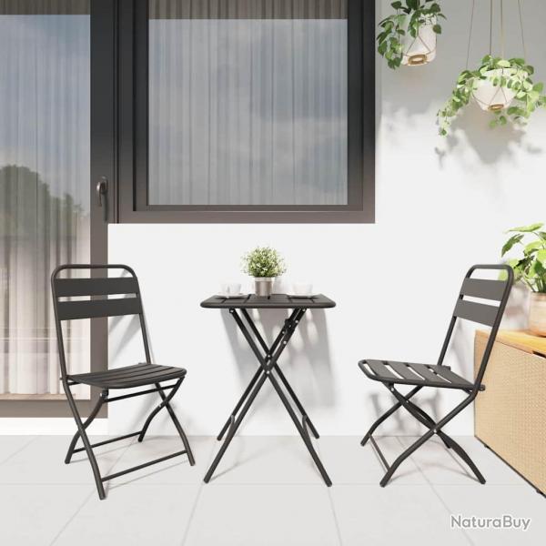 Chaises de jardin pliantes 2 pcs Anthracite 42x52x82 cm Acier enduit de poudre