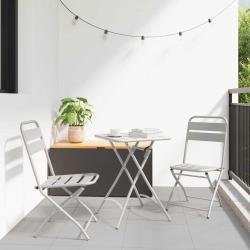 Chaises de jardin pliantes 2 pcs Beiges 42x52x82 cm Acier enduit de poudre