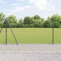 Clôture Euro de avec 7 poteaux à brides, 1,2 x 10 m, en acier galvanisé