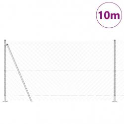 Jeu de Poteaux de Clôture Argent 10 x 1.2 m Acier galvanisé