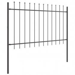 Clôture de jardin Gris 5.1 x 1 m Acier enduit de poudre