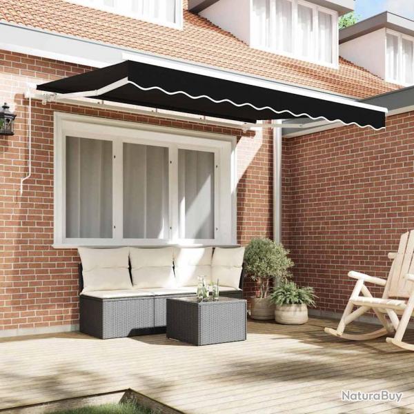 Tissu de remplacement d'auvent pour cadre de 3,5 x 2,5 m noir