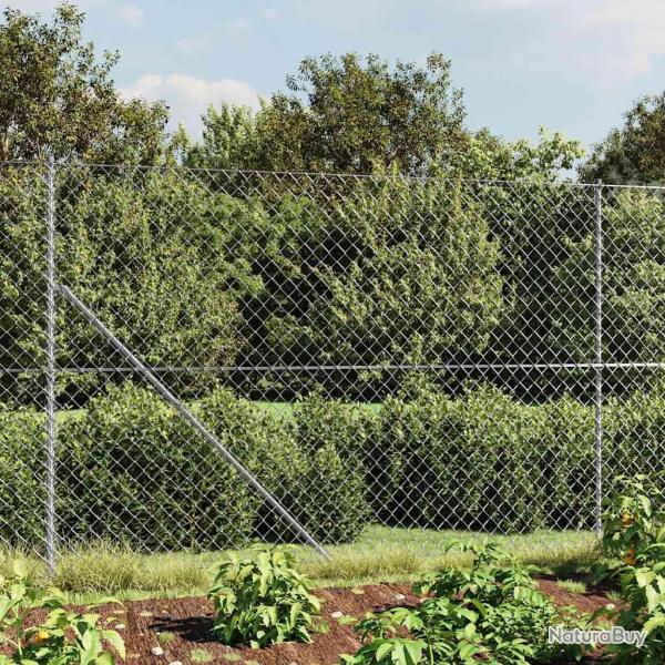 Clture  mailles losanges avec ancrage argent 1,6x10 m
