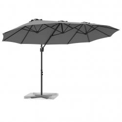 Parasol cantilever de jardin Anthracite 372 x 198 x 253 cm