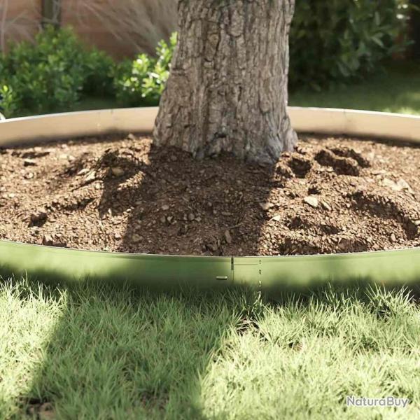 Bordures de jardin 10 pcs 14x100 cm en acier galvanis flexible