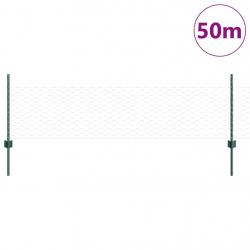 Poteaux de Clôture 11 pcs U-Channel Vert 60 cm Acier