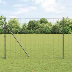 Clôture Euro avec 7 poteaux 1,5 x 10 m en acier galvanisé gris