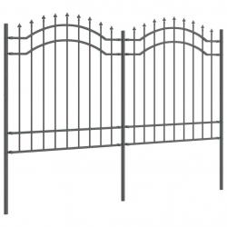 Clôture de jardin Gris 165 cm Acier peint par poudre