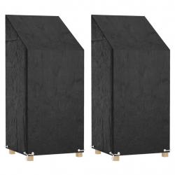 Housses de chaise de jardin 2 pcs 8 oeillets 65x65x110/150 cm PE