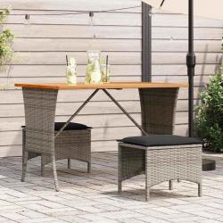 Table de jardin avec dessus en bois d'acacia gris 105x75x72 cm