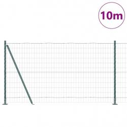 Clôture Euro avec 7 poteaux à flasques 1,2 x 10 m en acier galvanisé.