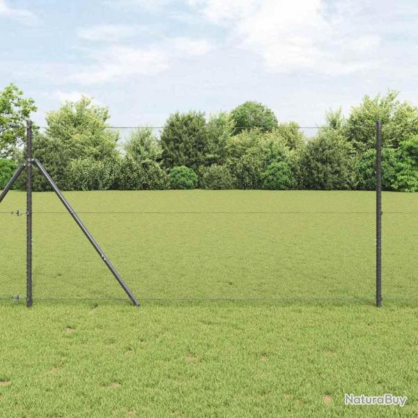 Ensemble de Clture 2 Pices Gris Acier Galvanis Grand