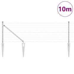 Clôture Euro avec 7 piquets pointus 0,8x10 m Acier galvanisé