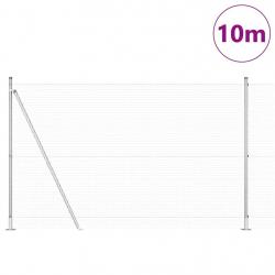 Kit de Poteaux de Clôture Ensemble de 2 Acier galvanisé 10 x 1.5 m