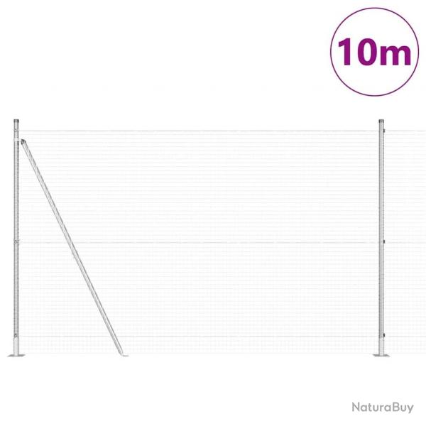Kit de Poteaux de Clture Ensemble de 2 Acier galvanis 10 x 1.5 m