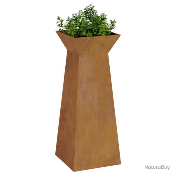 Piliers de jardin , 2 pices avec bol, dimensions 40x40x100 cm, en acier corten.