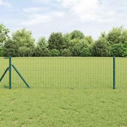 Clôture Euro avec 13 poteaux 0,8 x 25 m en acier galvanisé vert