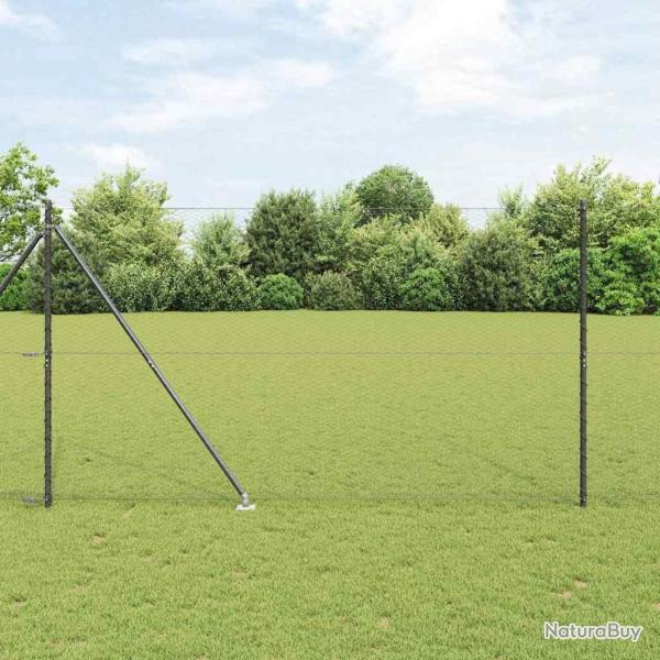 Clture Hexagonale Grise 1,5x10 m Acier