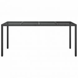 Table de Jardin Noire 190x90x75 cm Poly Rattan