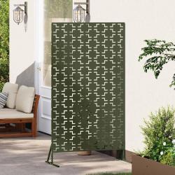 Écran de confidentialité vert olive 100x50x180 cm, en acier.