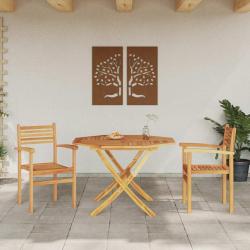 Chaises empilables de jardin 2 pcs Marron 55,5 x 55,5 x 90 cm