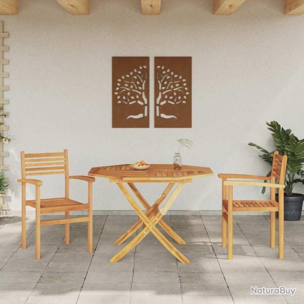 Chaises empilables de jardin 2 pcs Marron 55,5 x 55,5 x 90 cm
