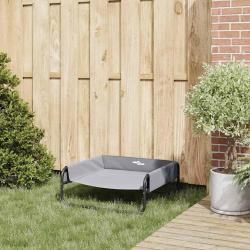 Lit surélevé pour chien Gris clair Tissu Oxford ML et Acier