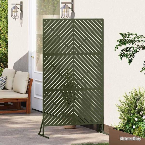 cran de confidentialit vert olive, 100x50x180 cm, en acier