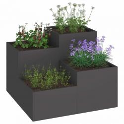 Jardinière 80x80x60 cm Acier Noir