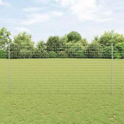 Clôture Euro avec 10 poteaux U Argent 1,6x10 m Acier