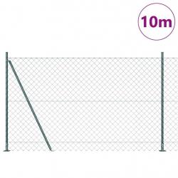 Jeu de Poteaux de Clôture Argent 10 x 1,6 m Acier galvanisé