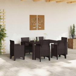 Table de jardin Marron 150x100x73 cm Poly Rattan
