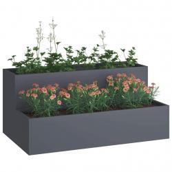 Jardinière de jardin 2 niveaux 100x60x45 cm Anthracite Plastique
