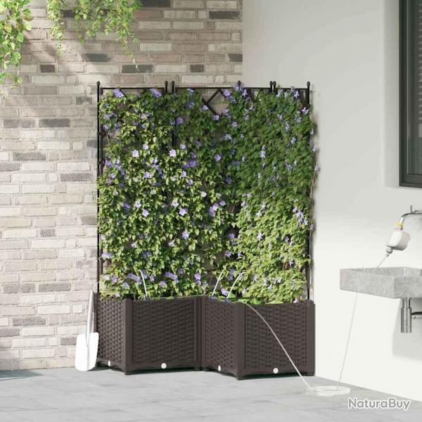 Jardinires de jardin 1 pc Marron 80 x 80 x 142 cm Plastique