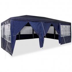 Tente à fêter avec 10 murs latéraux bleus, 6x4 m en PE